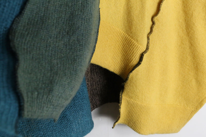 "Re:make" patchwork design loose mohair knit