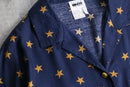 1990s all-over star design open collar shirt