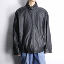 "IZOT Lacoste" black leather single jacket