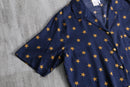 1990s all-over star design open collar shirt