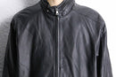"IZOT Lacoste" black leather single jacket