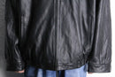 "IZOT Lacoste" black leather single jacket