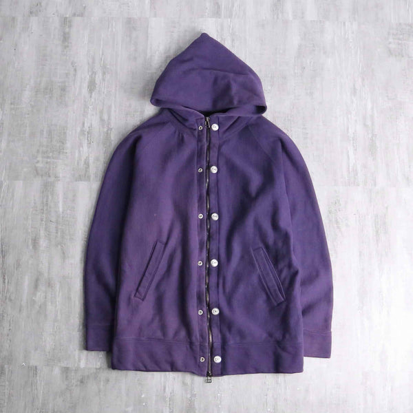 silhouette changes purple tiny double zip hoodie