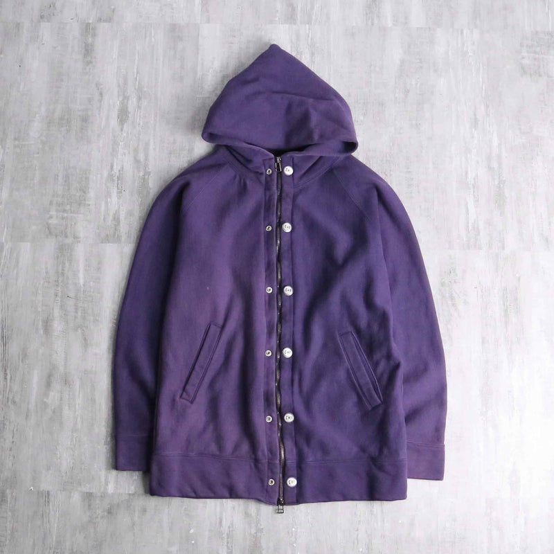 silhouette changes purple tiny double zip hoodie