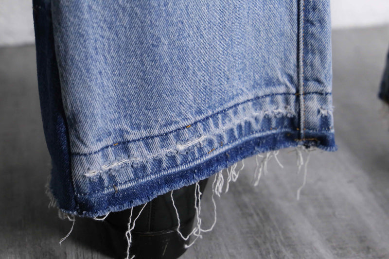 "Re:make" patch&crash design buggy flare denim