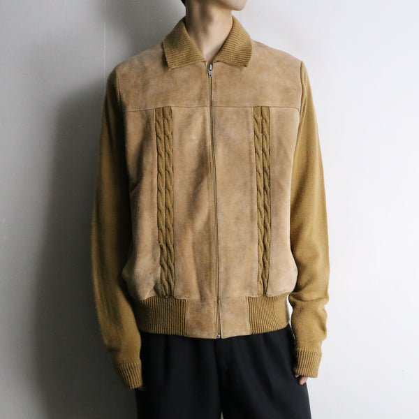 yellow beige suede switch deign jacket