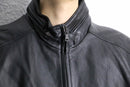 "IZOT Lacoste" black leather single jacket