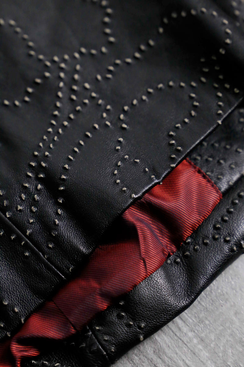 1990s embossed lamb skin leather jacket
