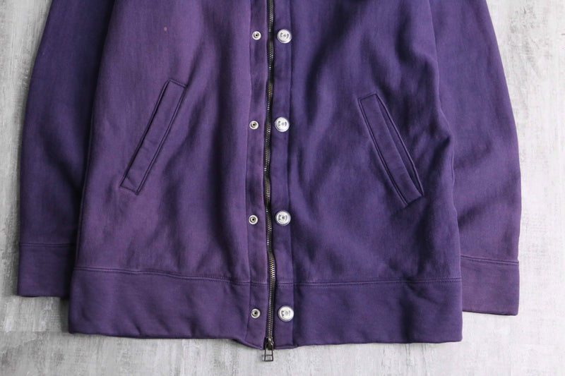 silhouette changes purple tiny double zip hoodie