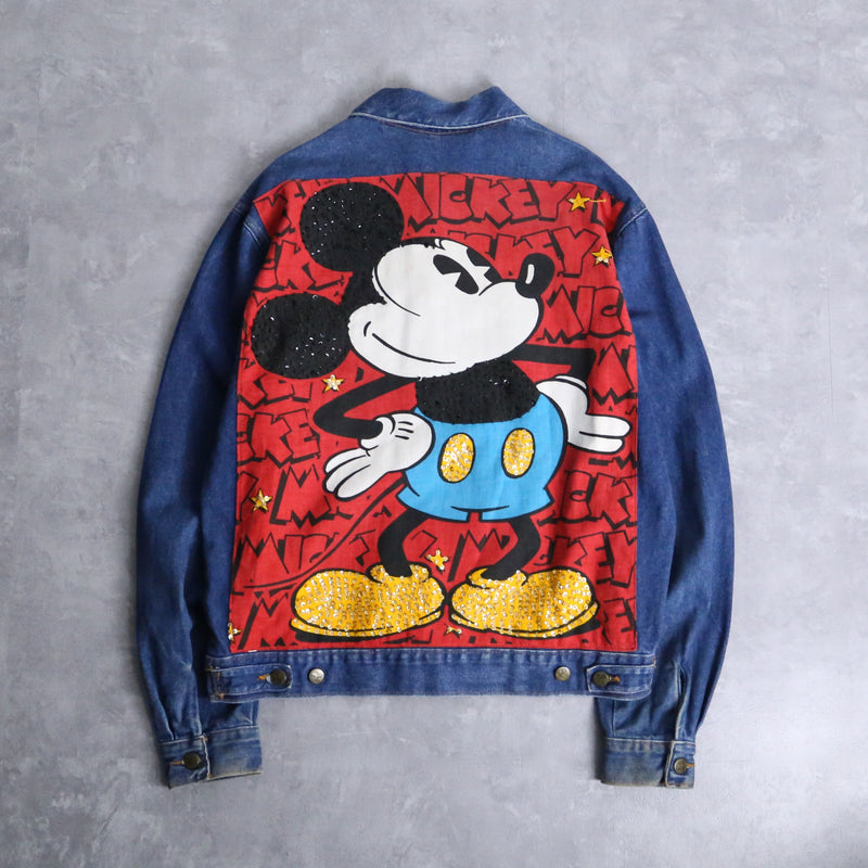 "Mickey Mouse" back design denim jacket