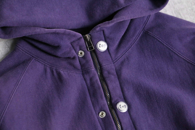 silhouette changes purple tiny double zip hoodie