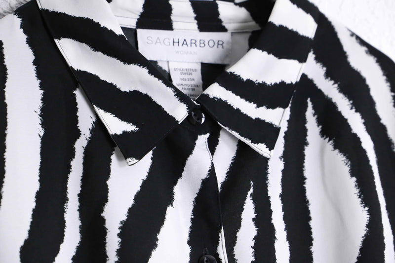 zebra×flower pattern L/S shirt : pink