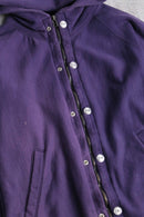 silhouette changes purple tiny double zip hoodie