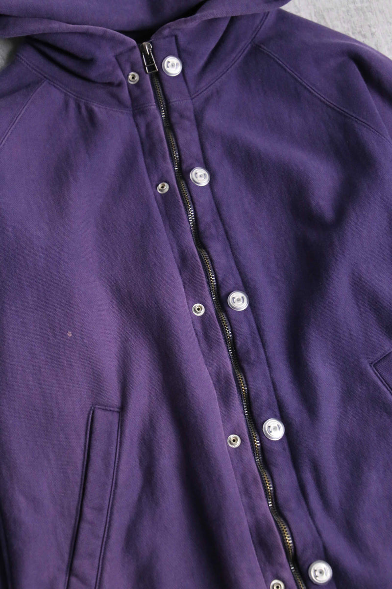 silhouette changes purple tiny double zip hoodie