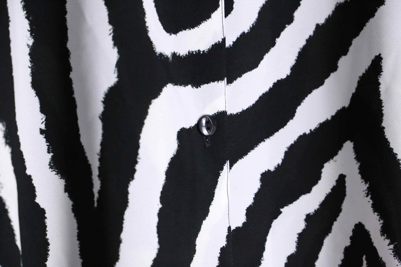 zebra×flower pattern L/S shirt : pink