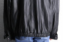 "IZOT Lacoste" black leather single jacket