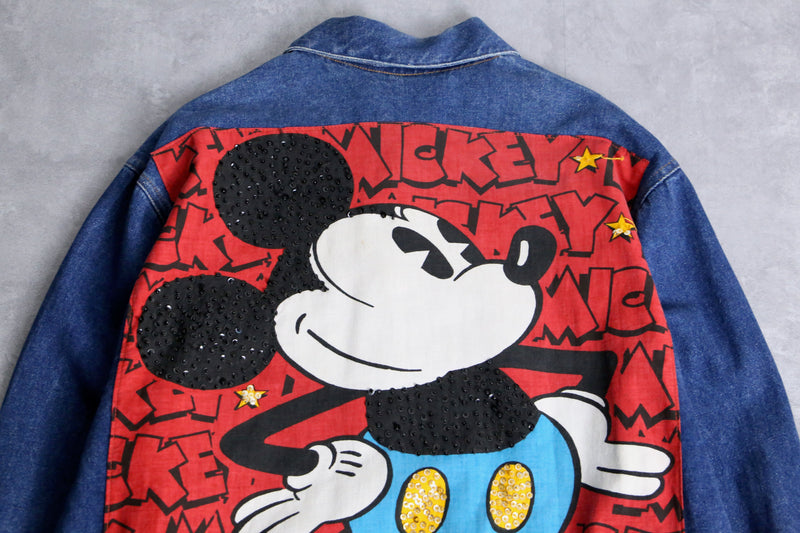 "Mickey Mouse" back design denim jacket