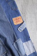 "Re:make" patchwork wide denim shorts