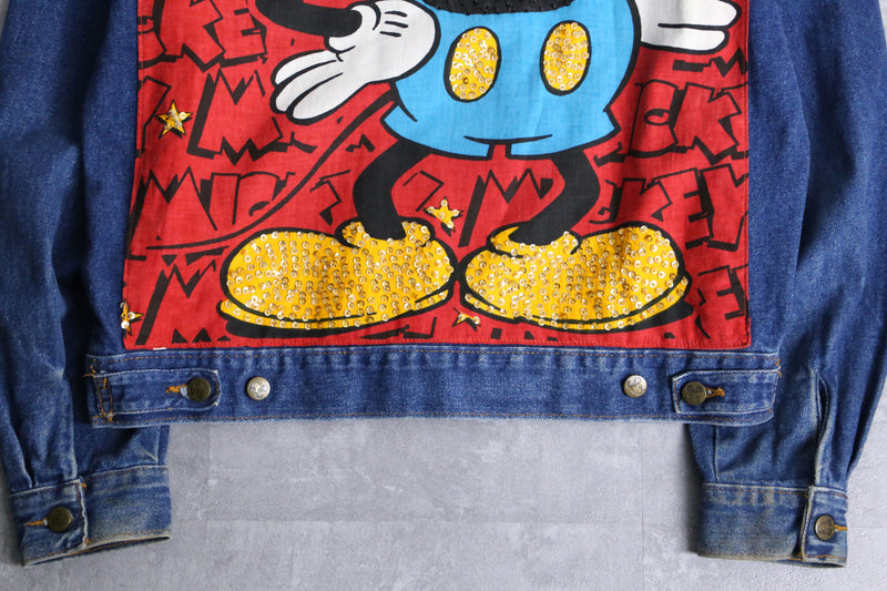 "Mickey Mouse" back design denim jacket