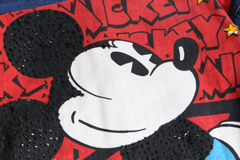 "Mickey Mouse" back design denim jacket