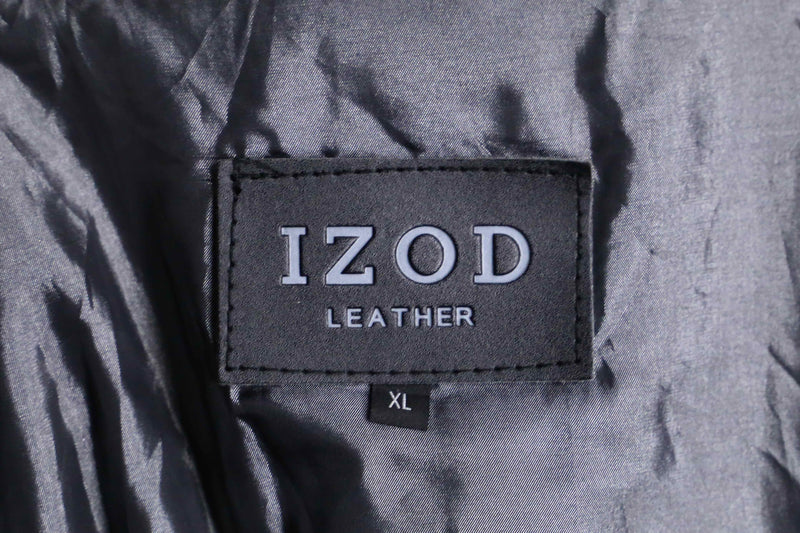 "IZOT Lacoste" black leather single jacket