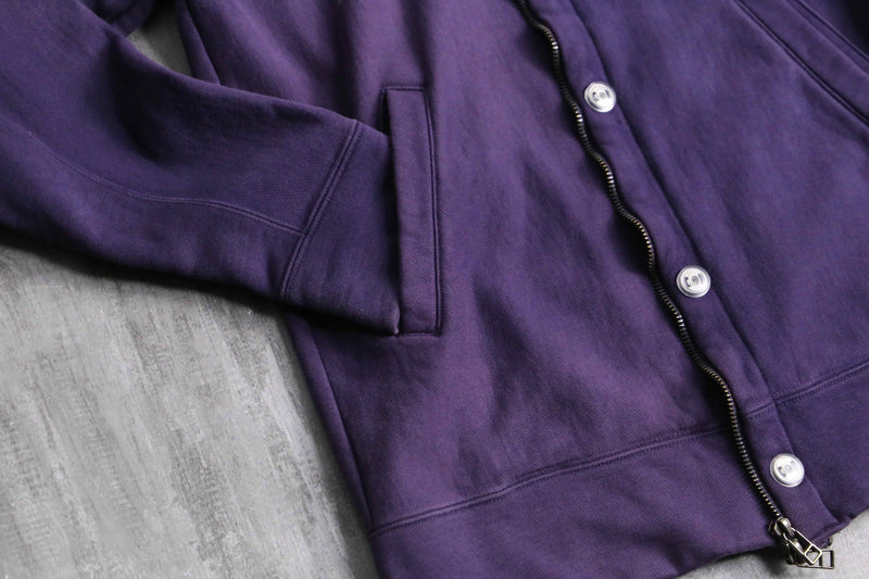silhouette changes purple tiny double zip hoodie