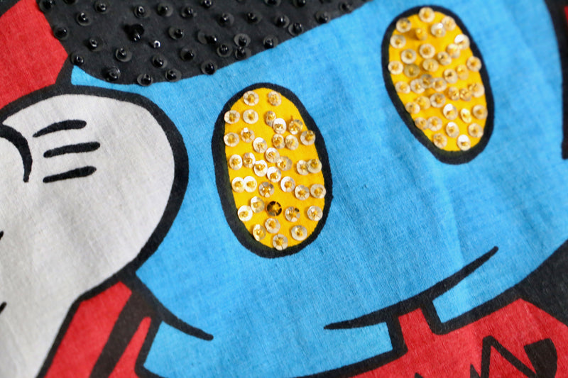 "Mickey Mouse" back design denim jacket