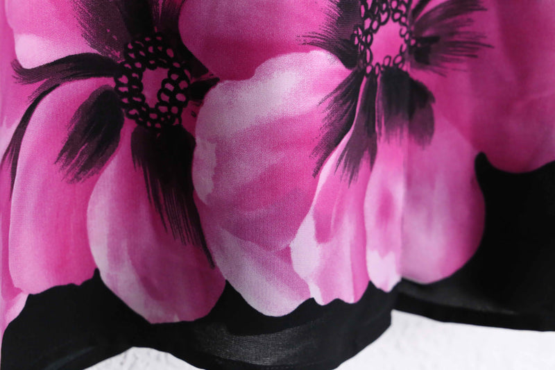 zebra×flower pattern L/S shirt : pink