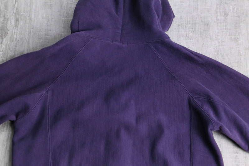 silhouette changes purple tiny double zip hoodie