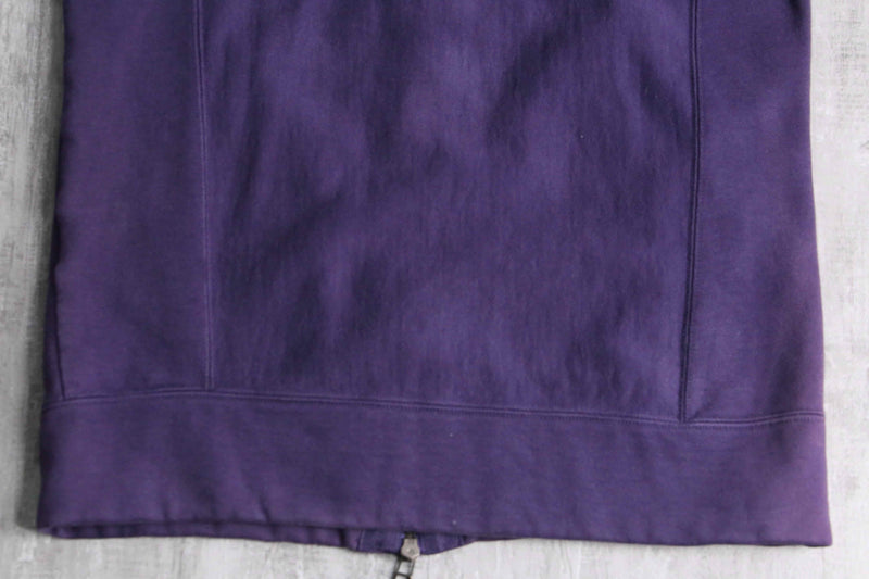 silhouette changes purple tiny double zip hoodie