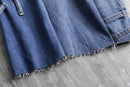 "Re:make" patchwork wide denim shorts
