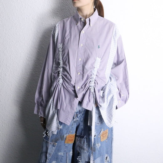 "Re:make" docking gather check shirt