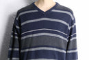 gradation stripe v neck knit