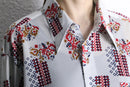 70's  geometric pattern nylon shirt