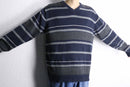 gradation stripe v neck knit