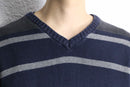 gradation stripe v neck knit