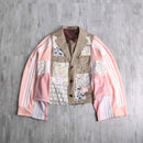 ''Re:make'' track×suit docking pink lace tailored  jacket