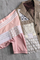 ''Re:make'' track×suit docking pink lace tailored  jacket