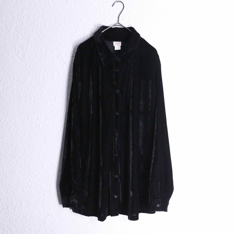 black color loose velours shirt