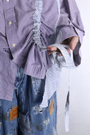 "Re:make" docking gather check shirt