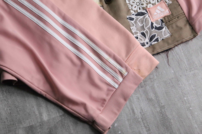 ''Re:make'' track×suit docking pink lace tailored  jacket