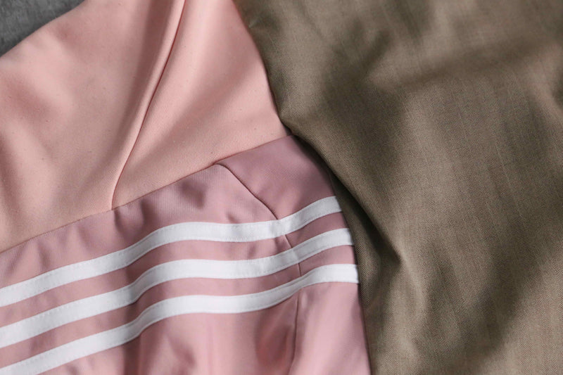 ''Re:make'' track×suit docking pink lace tailored  jacket