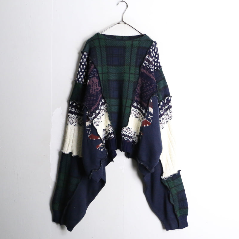 "Re:make" dark tone short length knit