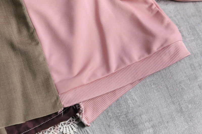 ''Re:make'' track×suit docking pink lace tailored  jacket