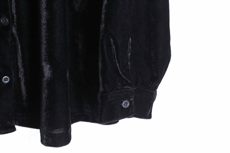black color loose velours shirt