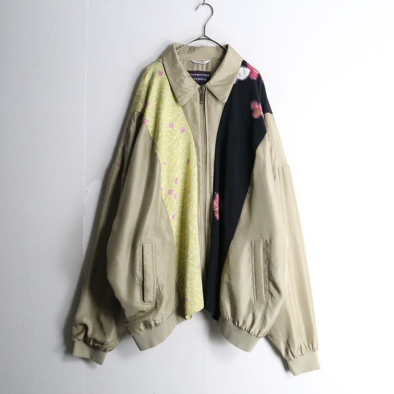 "Re:make" KIMONO mix silk blouson