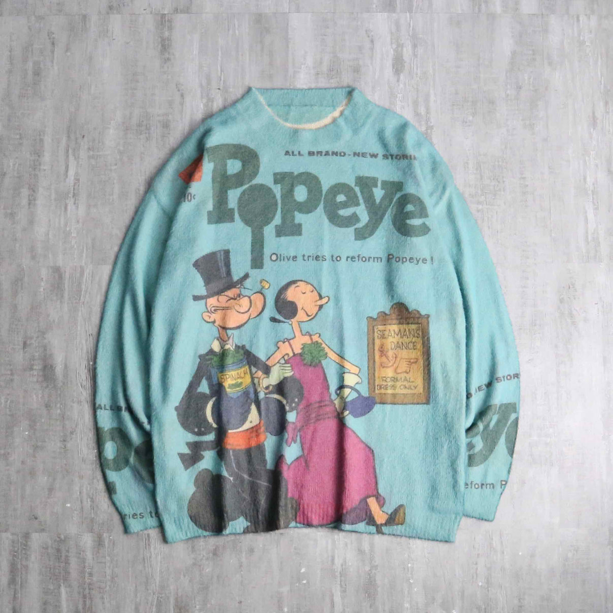 Popeye” magazine cover crew neck knit