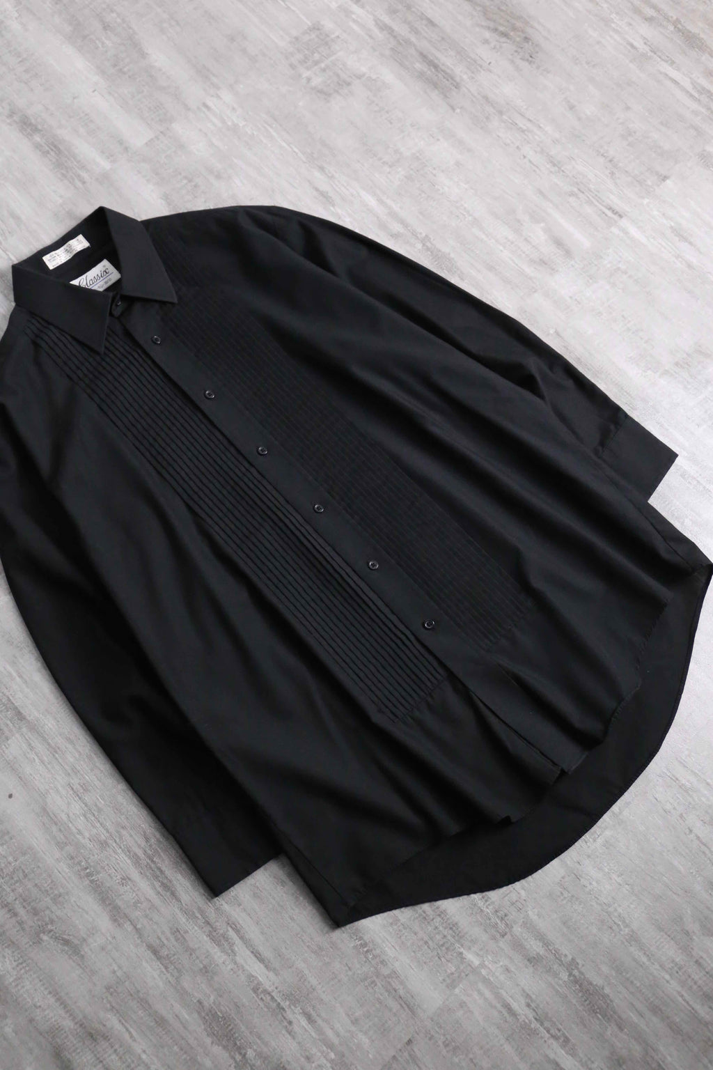 black color pin tuck dress shirt