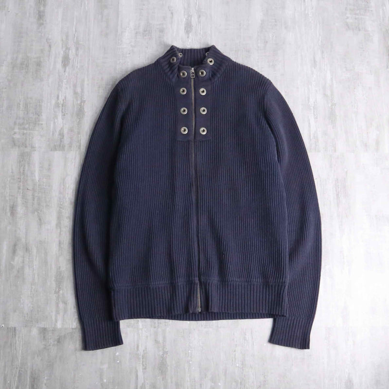 black eyelet gimmick drivers knit