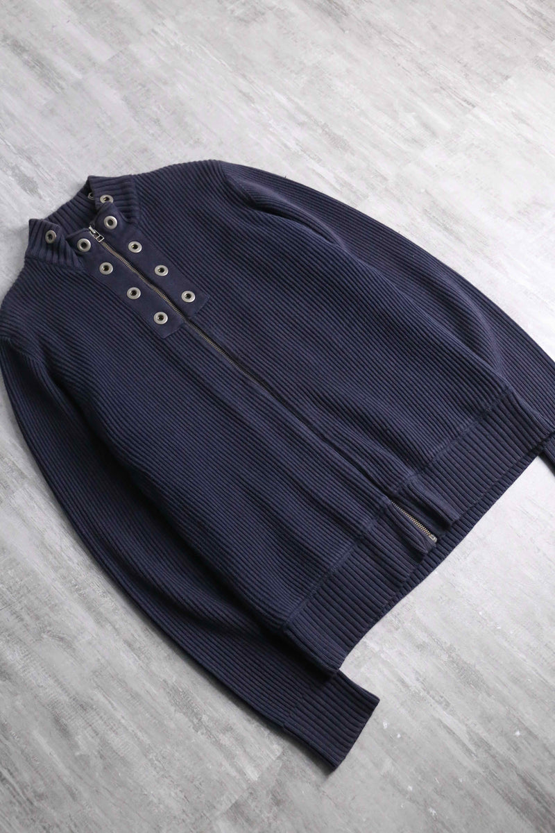 black eyelet gimmick drivers knit